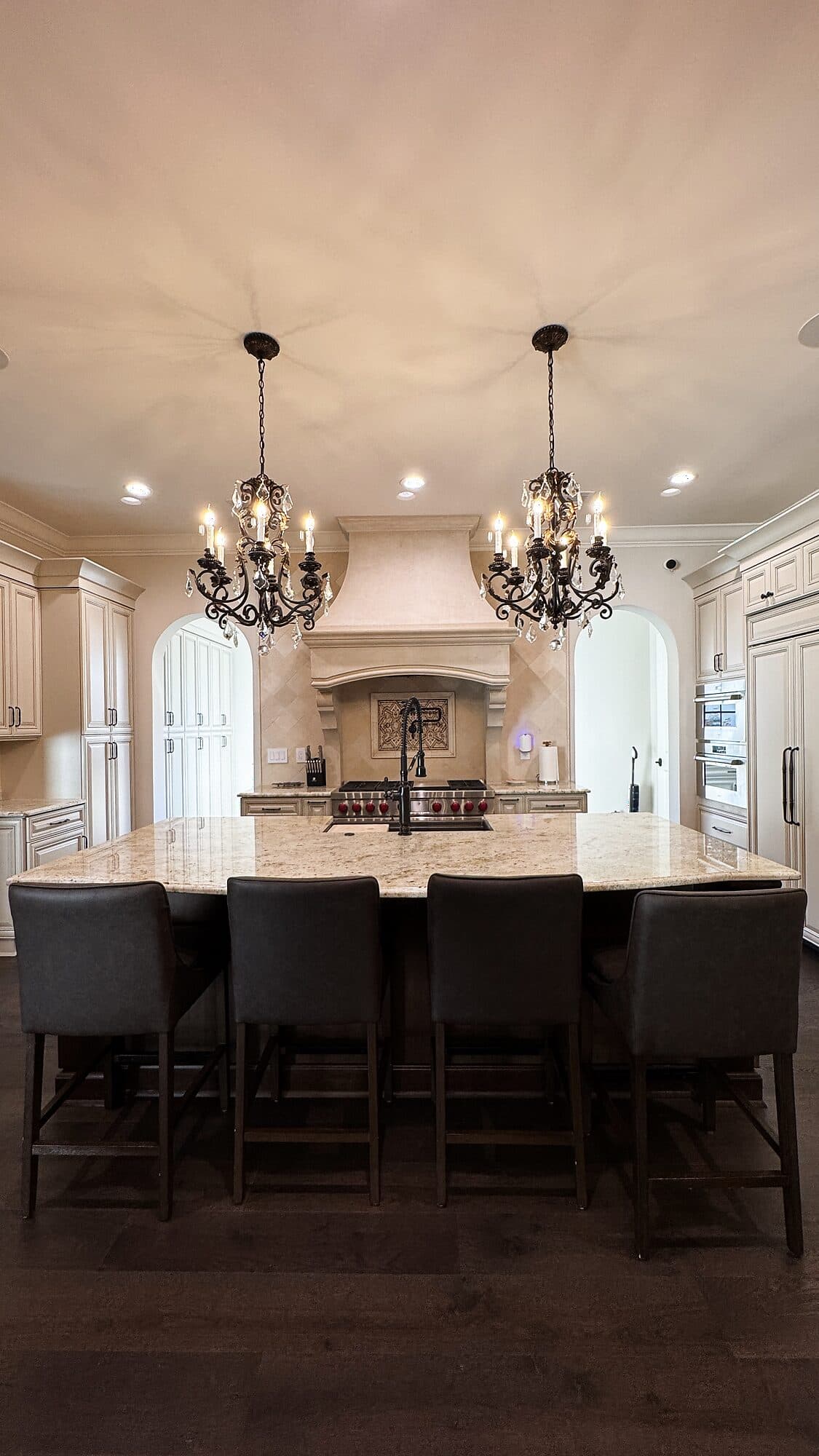 Custom kitchen cabinetry and finish detail in a custom home in Nocatee, Florida